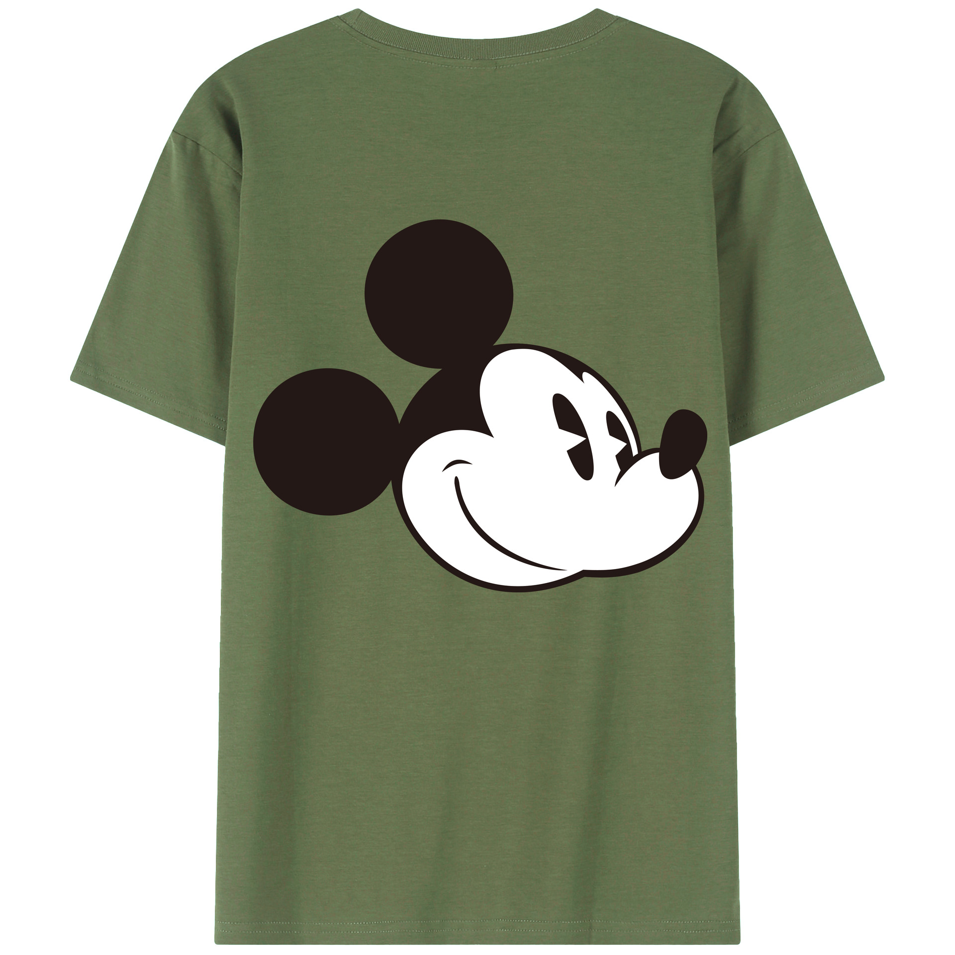 ミッキーマウス Mickey Mouse 綿100％ メンズ半袖Tシャツ（バックプリント） 通気性